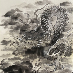 Tuschelei Drache