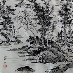 Tuschelei Landschaft
